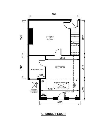 Ground floor extension plan showing proposed layout
