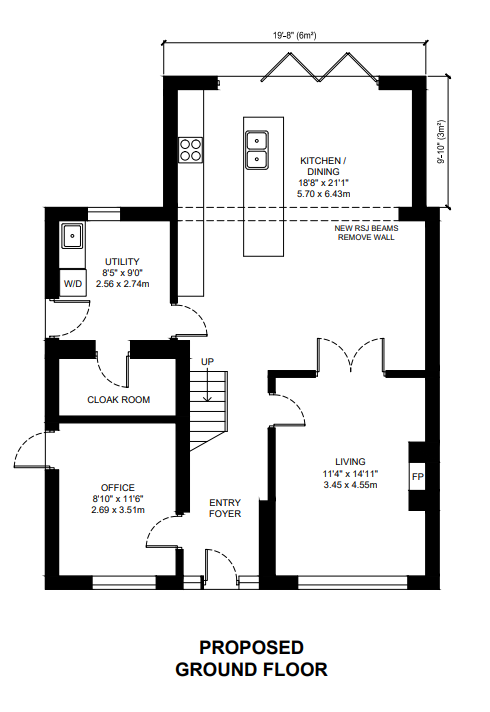 Proposed ground and first floor plans for a residential property in Cheltenham